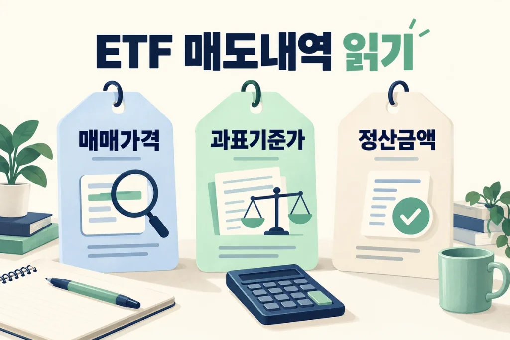 ETF 과표기준가와 매매차익 차이, 매도 후 세금·정산금액 읽는 방법